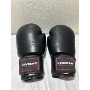 Revgear 16 oz Sparring Boxing Gloves Black/Red Hook & Loop Wrist Strap Size L